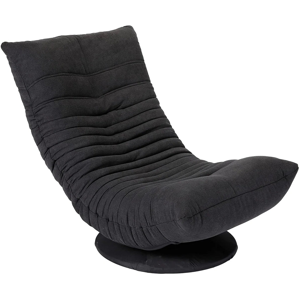 Home Reclining Swiveling Floor Game Chair in Black