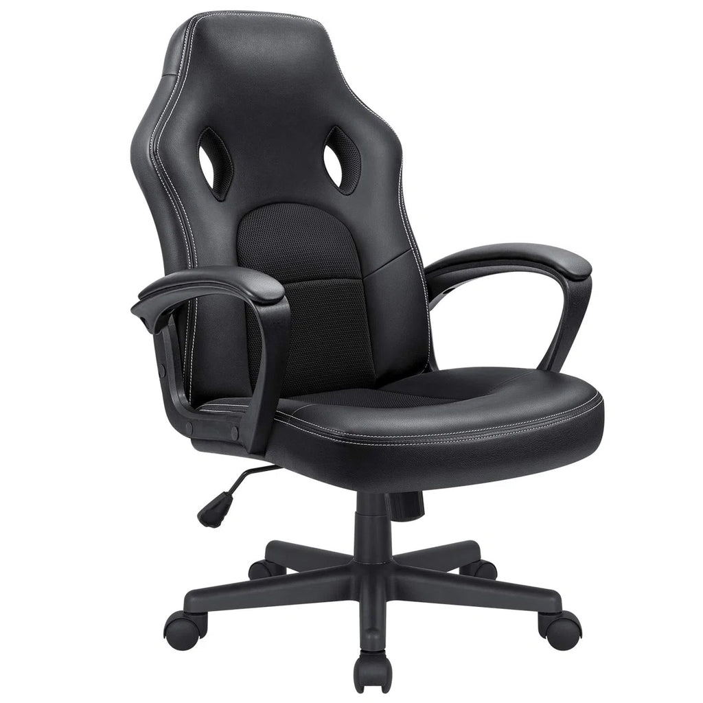 Ebern Designs Adjustable Reclining Ergonomic Faux Leather Swiveling PC & Racing Game Chair