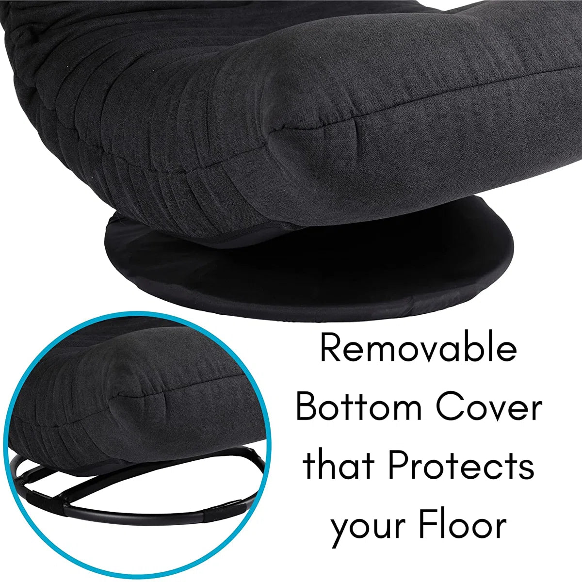 Home Reclining Swiveling Floor Game Chair in Black