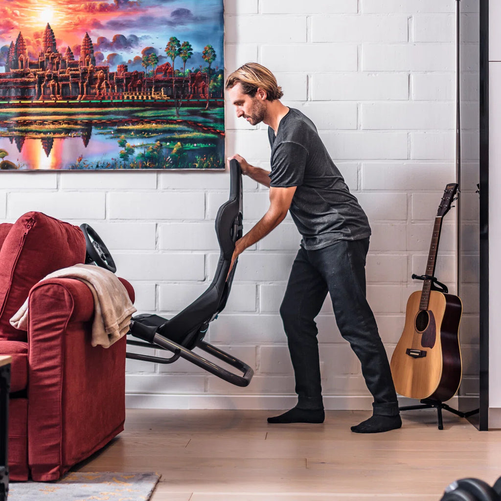 Trophy Lightweight Carbon Quality Steel Racing Simulator Cockpit with Innovative ActiFit™ Fabric and Open Cockpit Design